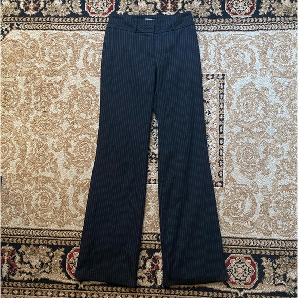Vintage Le Château Black Pinstripe Trouser Dress Pants - Picture 1 of 3